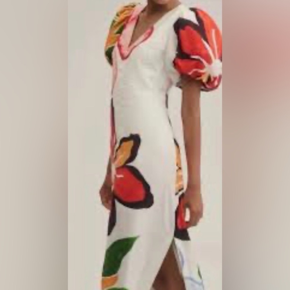 Anthropologie Puff-sleeve A-line Maxi Dress | NWT | Sz XS - Picture 2 of 8